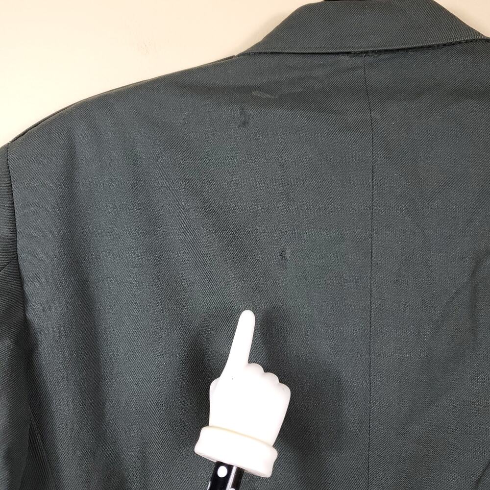 Vintage Army Green Service Coat Blazer Gold Tone Hardware Wool 42R - Picture 7 of 12